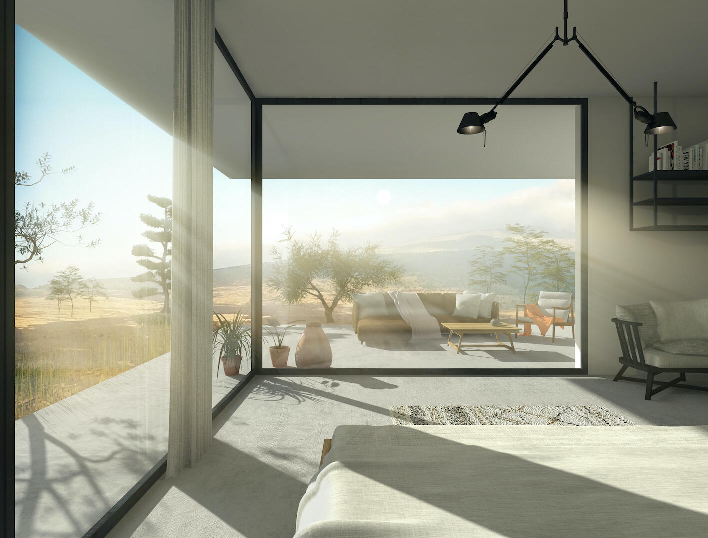 Une fenêtre d’angle toute hauteur pour apporter une sensation d’immersion dans l’environnement extérieur.