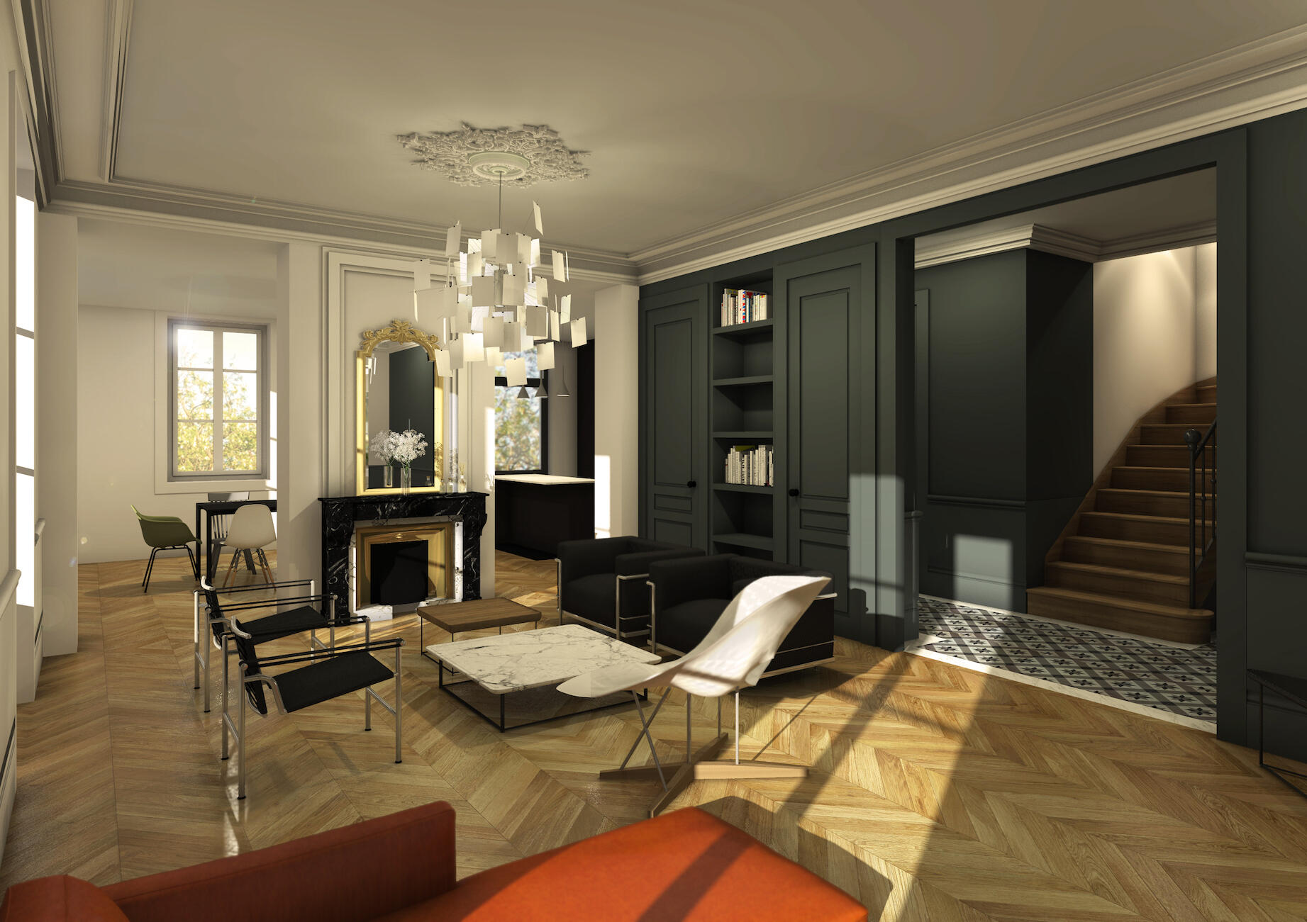 Rénovation d’une maison du début du XXe siècle. Le souhait était de préserver au maximum le cachet de cette maison de maître.