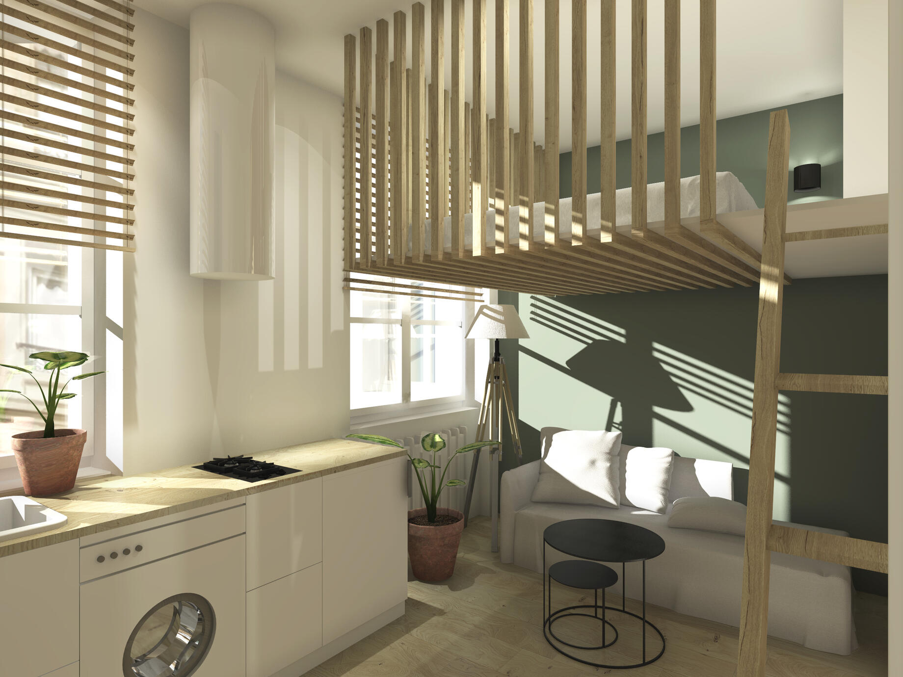 Création d’un studio de 16m2 dans un appartement existant